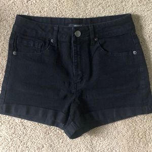 Black Tight Jean Shorts
